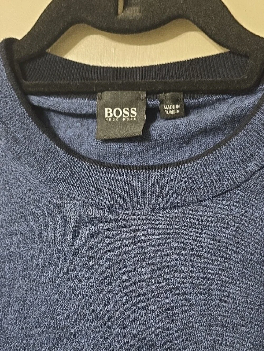 Hugo Boss Men’s Heathered Blue Crewneck Sweater